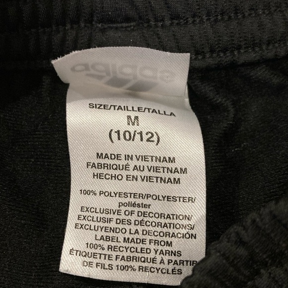 Adidas Girl’s Black Joggers with Iconic White Stripes Sz. M-10/12 - Picture 6 of 6